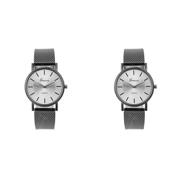 Wijhcboe 2 Pack Men's Digital And Analog Watch for Men Quartz Steel Stainless And Digital Pocket Watch Number Women Wrist Watches Work Watch Ladies' Alloy Men's Watch Cat Watch Digital Watch Small