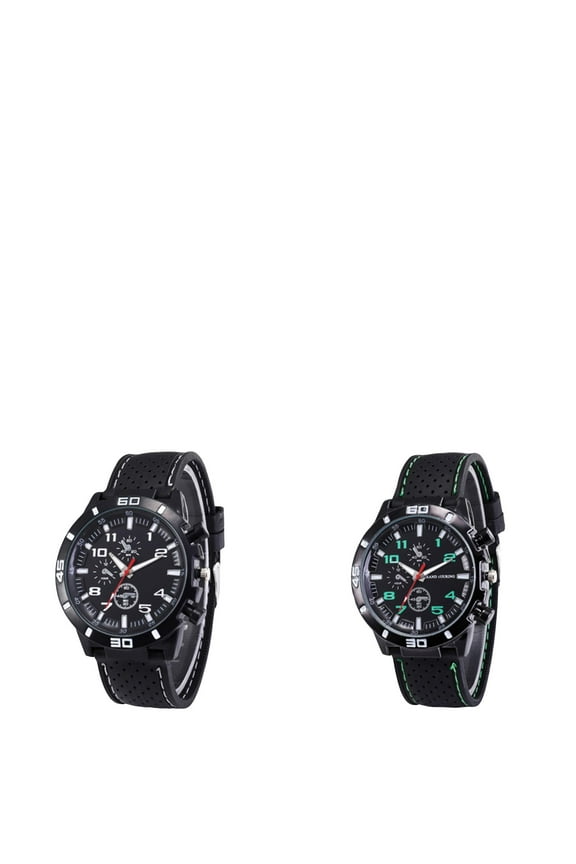 2 Pack Men's Stainless Steel Watch Band Watch Frosted Leather Strap Wind up Watches for Men Suitable For Men's Student Watch Women Leisure Trend Sports Watch Leather Strap Watch Stem Replac