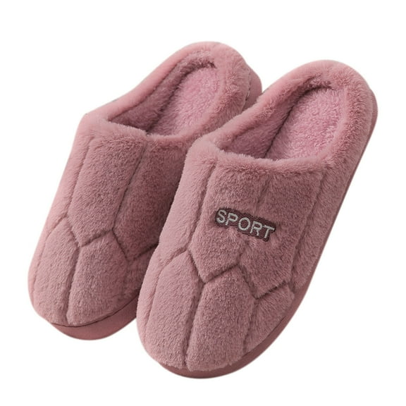 Wijhcboe House Slippers For Women Men Fall Winter Warm Cotton Indoor Outdoor Fluffy Slippers Casual Flat House Shoes 2025 New Womens Slippers Red Size 9