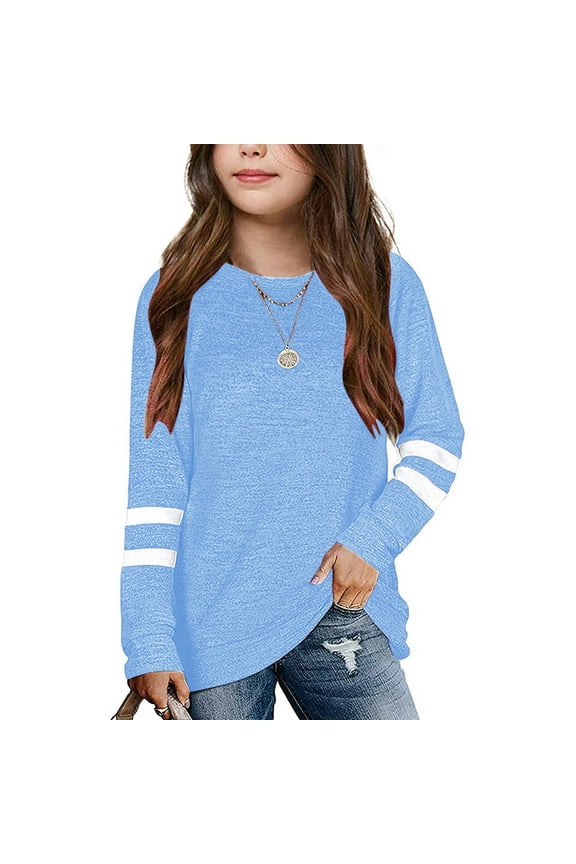 Kids Girls Casual Mega64 Shirt Crewneck Tunic Tops Long Love Shirt for Girls Sleeve Pullover Sweatshirt Casual Sweatshirts for Kids Girls Size 14 Loose Blouse T-Shirt Toddler T Shirt Pack Gi