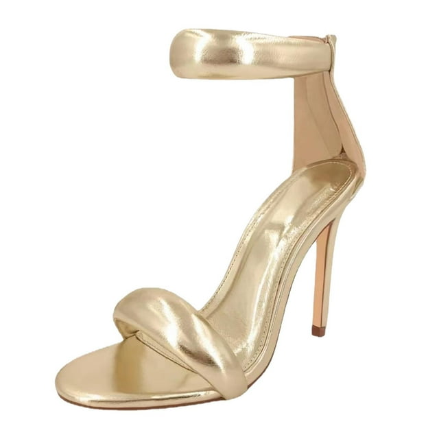 Wijhcboe Women Sandals Summer Women Platform Sandals New Pattern Solid Color Simple Slim Heel High Heel Fashion Open Toe Cute Sandals for Women Comfortable Large Size Versatile Zipper Shoes
