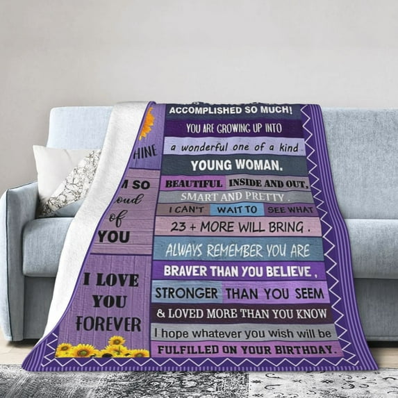 Wijzvio 23rd Birthday Gifts Throw Blanket Soft Fuzzy Fleece Blanket For Couch Bed Living Room Decoration 80"X60"