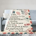 thumbnail image 1 of Wijzvio A Letter To My Wife Throw Blanket Soft Fuzzy Fleece Blanket For Couch Bed Living Room Decoration 60"X50", 1 of 9