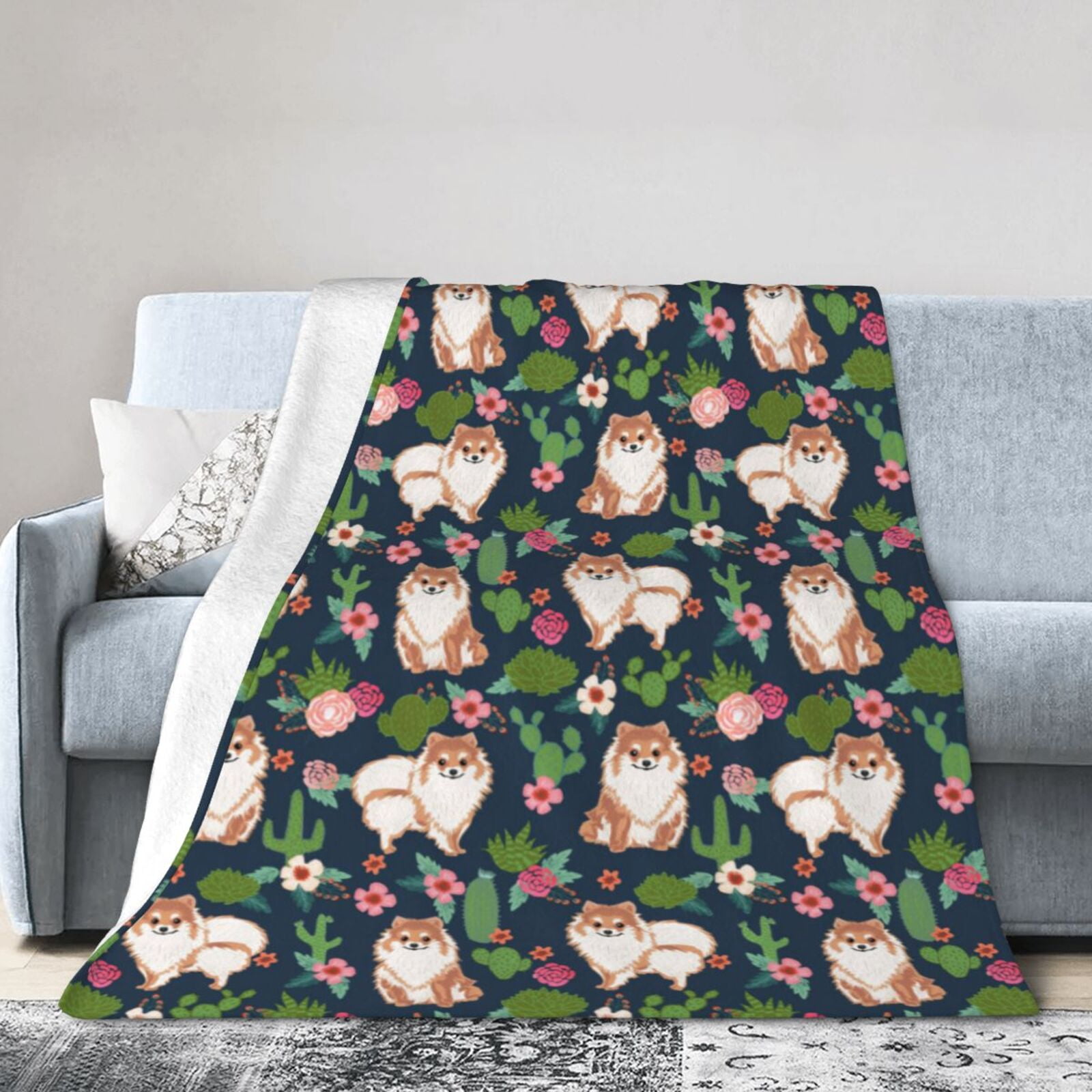 Wijzvio American Foxhound Dog Throw Blanket Soft Fuzzy Fleece Blanket For Couch Bed Living Room Decoration 50"X40"