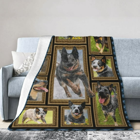 Wijzvio Australian Cattle Dog Throw Blanket Soft Fuzzy Fleece Blanket For Couch Bed Living Room Decoration 40"X30"
