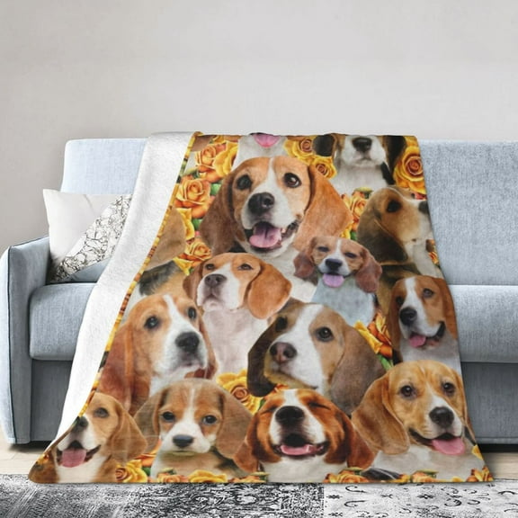 Wijzvio Beagle Dog Throw Blanket Soft Fuzzy Fleece Blanket For Couch Bed Living Room Decoration 50"X40"