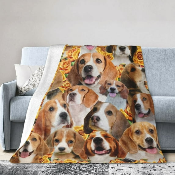Wijzvio Beagle Dog Throw Blanket Soft Fuzzy Fleece Blanket For Couch Bed Living Room Decoration 80"X60"