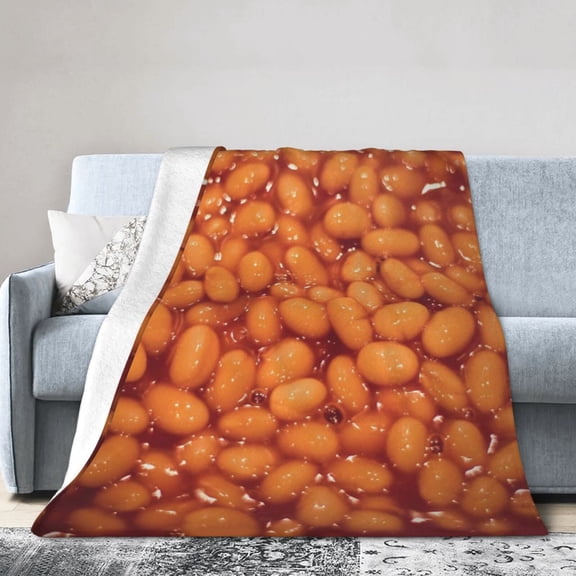 Wijzvio Bean Throw Blanket Soft Fuzzy Fleece Blanket For Couch Bed Living Room Decoration 60"X50"