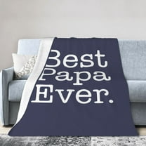 Wijzvio Best Papa Ever Throw Blanket Soft Fuzzy Fleece Blanket For Couch Bed Living Room Decoration 40"X30"