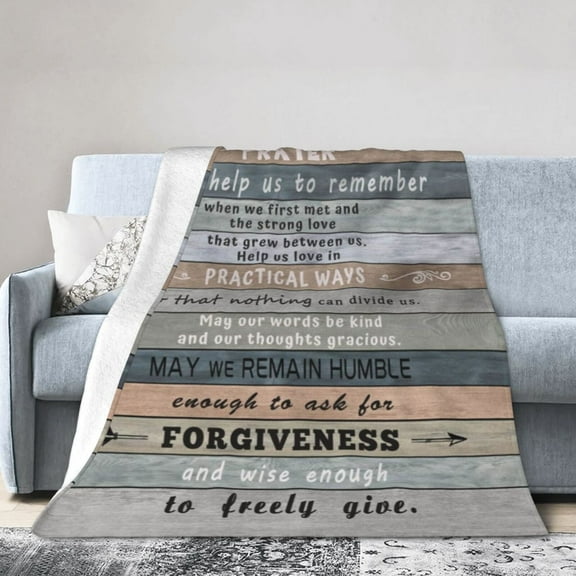 Wijzvio Bible Verse With Marriage Prayers Throw Blanket Soft Fuzzy Fleece Blanket For Couch Bed Living Room Decoration 40"X30"