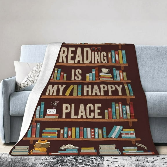 Wijzvio Book Club Gifts For Reading Lover Bookish Throw Blanket Soft Fuzzy Fleece Blanket For Couch Bed Living Room Decoration 40"X30"