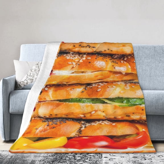 Wijzvio Bread Throw Blanket Soft Fuzzy Fleece Blanket For Couch Bed Living Room Decoration 40"X30"