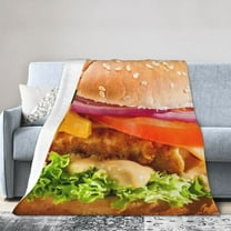 Wijzvio Cheeseburger Throw Blanket Soft Fuzzy Fleece Blanket For Couch Bed Living Room Decoration 40"X30"