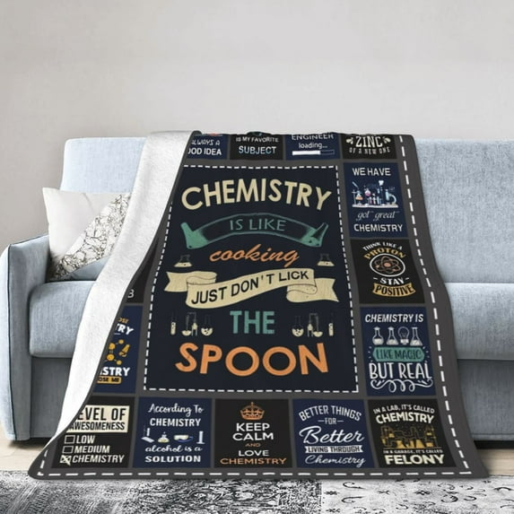 Wijzvio Chemistry Teacher Gifts Throw Blanket Soft Fuzzy Fleece Blanket For Couch Bed Living Room Decoration 50"X40"