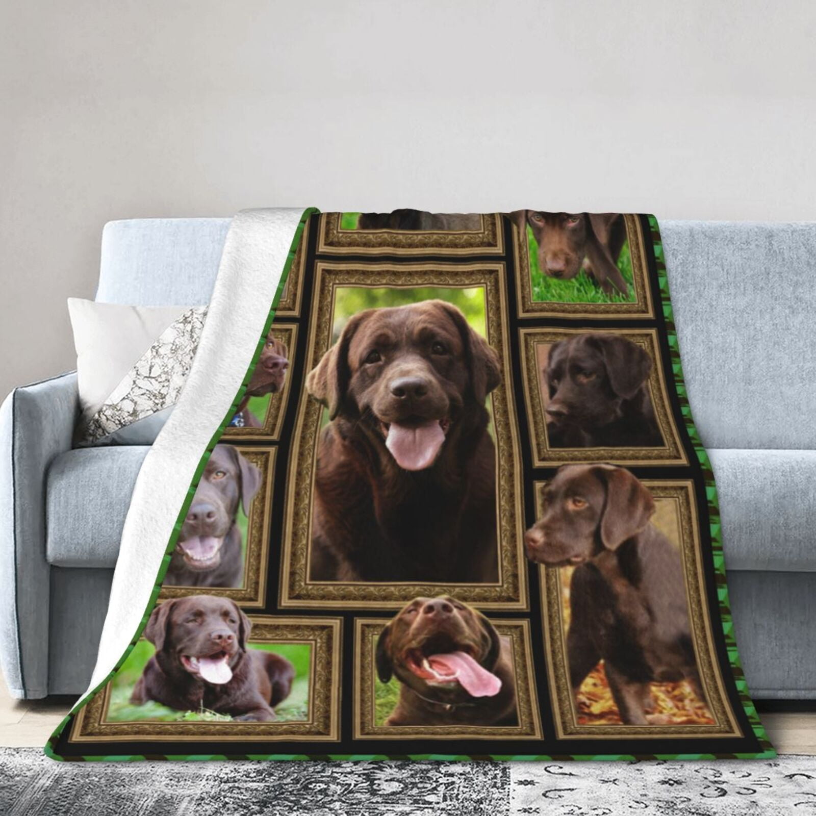 Wijzvio Chocolate Labrador Throw Blanket Soft Fuzzy Fleece Blanket For ...