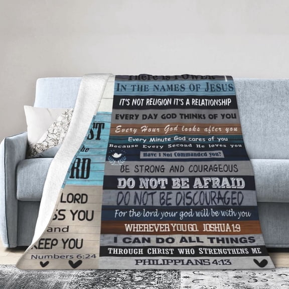 Wijzvio Christian Gifts Throw Blanket Soft Fuzzy Fleece Blanket For Couch Bed Living Room Decoration 60"X50"