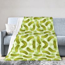 Wijzvio Dill Pickles Throw Blanket Soft Fuzzy Fleece Blanket For Couch Bed Living Room Decoration 40"X30"