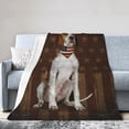 thumbnail image 1 of Wijzvio English Pointer Dog With Vintage American Flag Throw Blanket Soft Fuzzy Fleece Blanket For Couch Bed Living Room Decoration 50"X40", 1 of 9