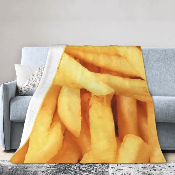 Wijzvio French Fries Throw Blanket Soft Fuzzy Fleece Blanket For Couch Bed Living Room Decoration 40"X30"