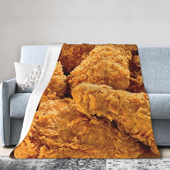 Wijzvio Fried Chicken Throw Blanket Soft Fuzzy Fleece Blanket For Couch Bed Living Room Decoration 40"X30"