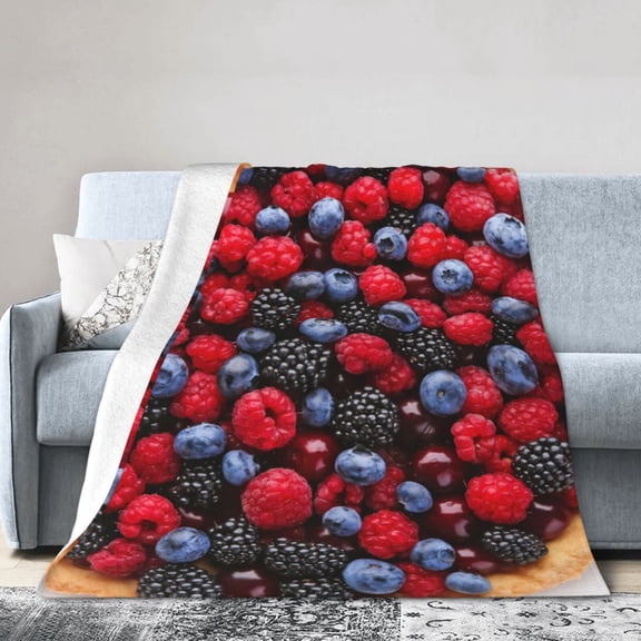 Wijzvio Fruit Cake Throw Blanket Soft Fuzzy Fleece Blanket For Couch Bed Living Room Decoration 50"X40"