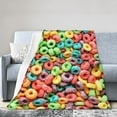 thumbnail image 1 of Wijzvio Fruit Hoops Cereal Throw Blanket Soft Fuzzy Fleece Blanket For Couch Bed Living Room Decoration 50"X40", 1 of 9