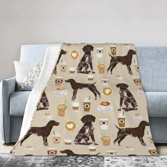Wijzvio German Shorthair Pointer Dog Throw Blanket Soft Fuzzy Fleece Blanket For Couch Bed Living Room Decoration 40"X30"