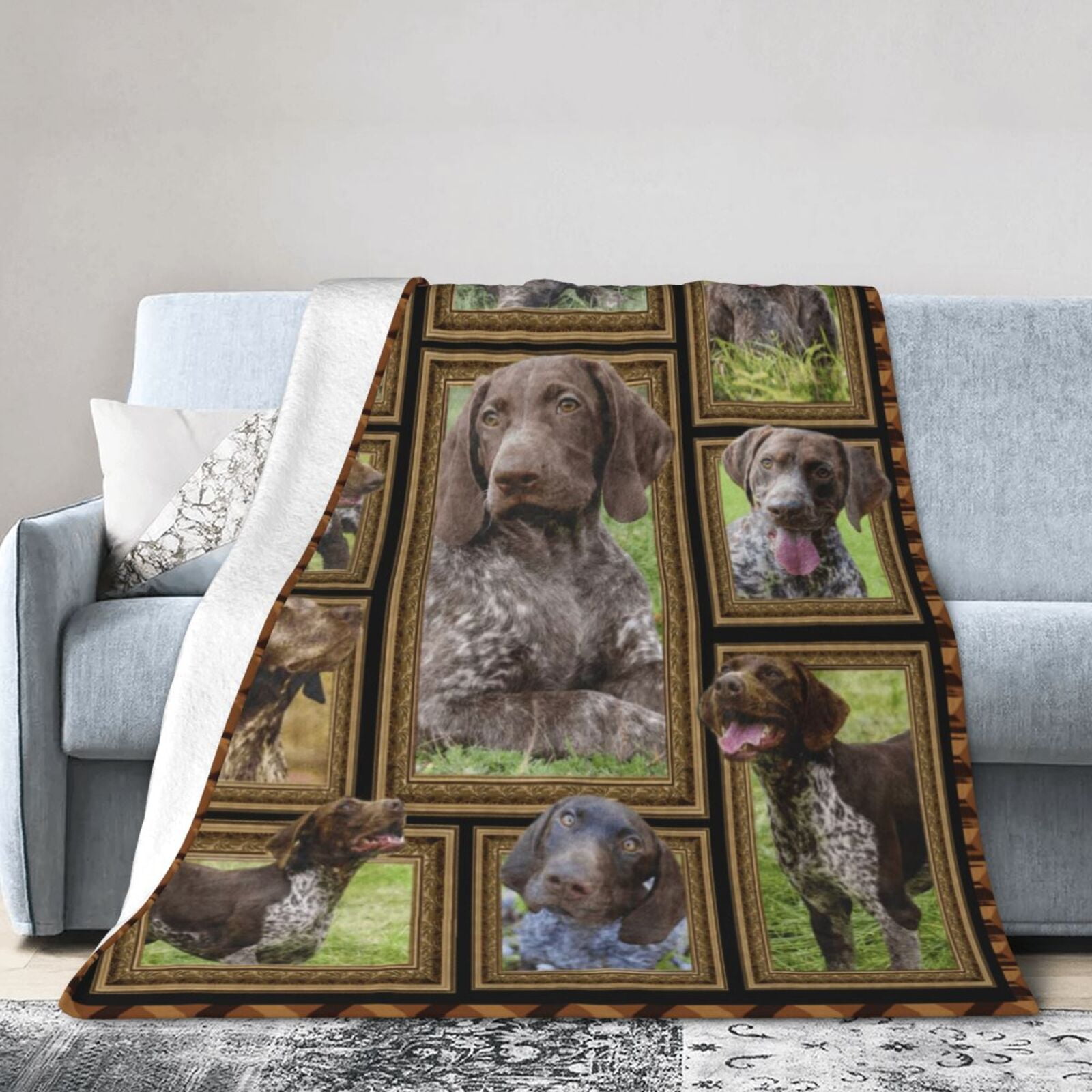 Wijzvio German Shorthaired Pointer Dog Throw Blanket Soft Fuzzy Fleece Blanket For Couch Bed Living Room Decoration 50"X40"