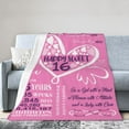 thumbnail image 1 of Wijzvio Gift For 16th Birthday Throw Blanket Soft Fuzzy Fleece Blanket For Couch Bed Living Room Decoration 60"X50", 1 of 9