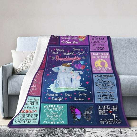 Wijzvio Gift For Granddaughter Throw Blanket Soft Fuzzy Fleece Blanket For Couch Bed Living Room Decoration 80"X60"