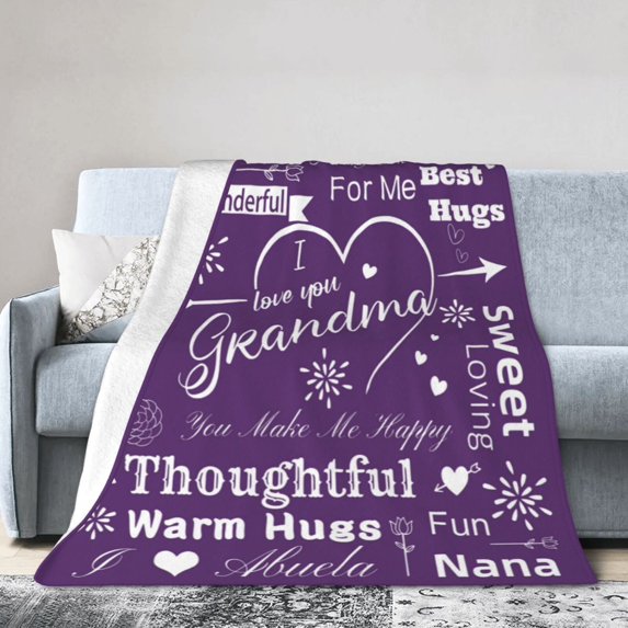 Wijzvio Gift For Grandma Throw Blanket Soft Fuzzy Fleece Blanket For Couch Bed Living Room Decoration 80"X60"