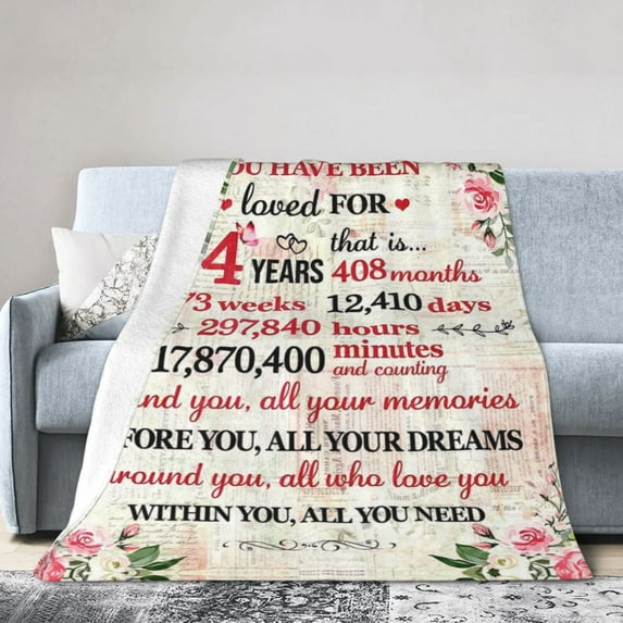 Wijzvio Gifts For 34th Birthday Throw Blanket Soft Fuzzy Fleece Blanket For Couch Bed Living Room Decoration 50"X40"