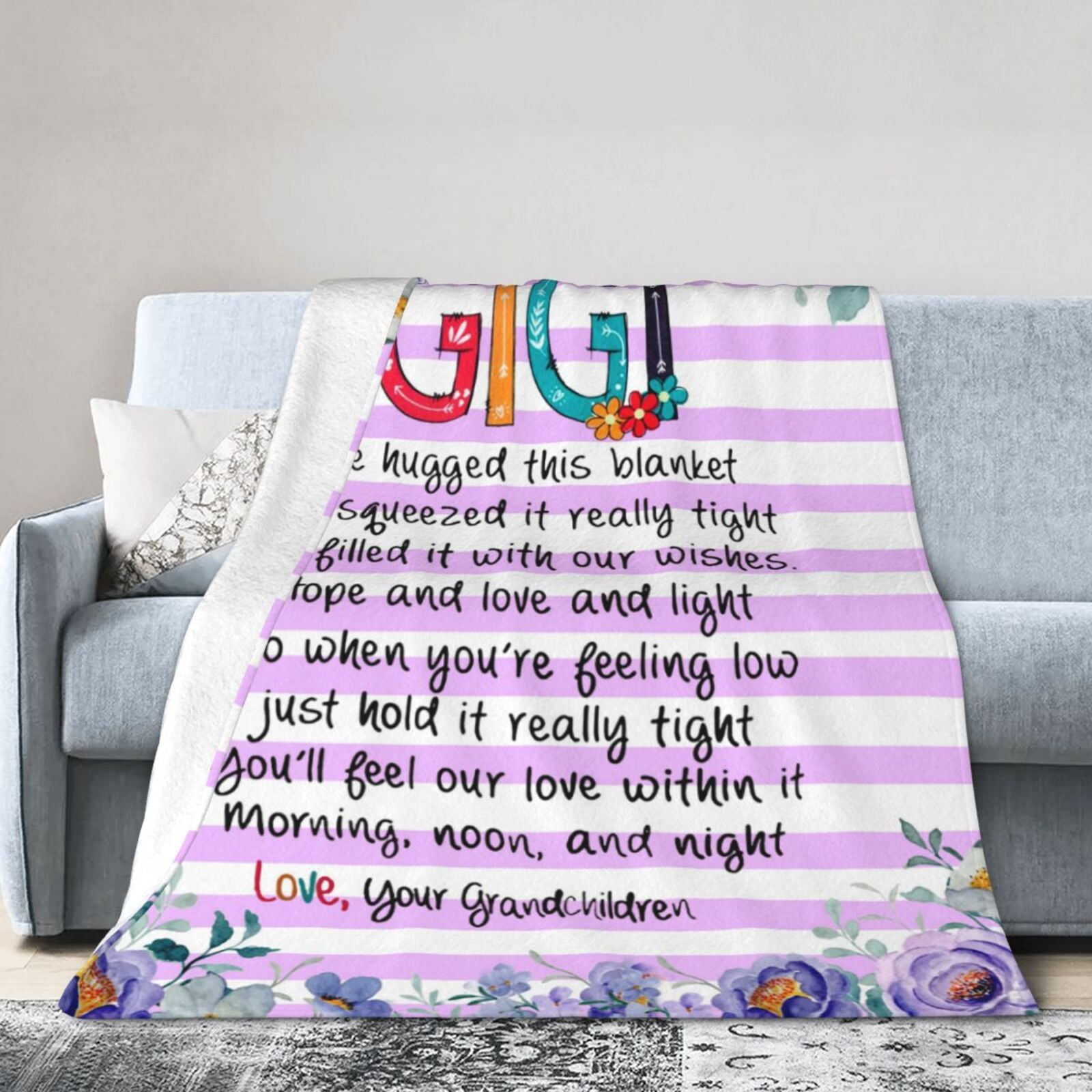Wijzvio Gigi Loves Me Throw Blanket Soft Fuzzy Fleece Blanket For Couch Bed Living Room Decoration 60"X50"