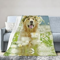 Wijzvio Golden Retriever Dog1 Throw Blanket Soft Fuzzy Fleece Blanket For Couch Bed Living Room Decoration 40"X30"