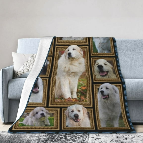 Wijzvio Great Pyrenees Dog Throw Blanket Soft Fuzzy Fleece Blanket For Couch Bed Living Room Decoration 40"X30"