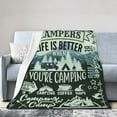 thumbnail image 1 of Wijzvio Happy Campers Throw Blanket Soft Fuzzy Fleece Blanket For Couch Bed Living Room Decoration 40"X30", 1 of 9