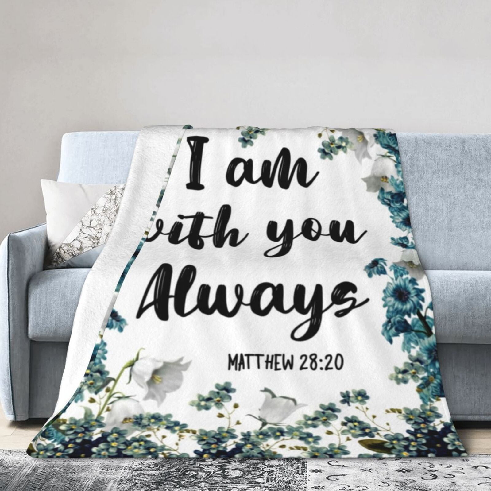 Wijzvio I Am With You Always Throw Blanket Soft Fuzzy Fleece Blanket For Couch Bed Living Room Decoration 50"X40"