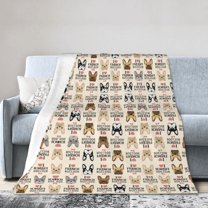 Wijzvio I Love French Bulldog Throw Blanket Soft Fuzzy Fleece Blanket For Couch Bed Living Room Decoration 40"X30"