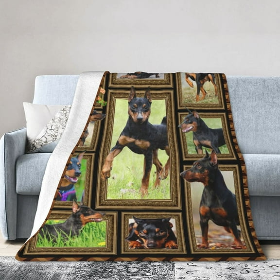 Wijzvio Miniature Pinscher Dog Throw Blanket Soft Fuzzy Fleece Blanket For Couch Bed Living Room Decoration 40"X30"