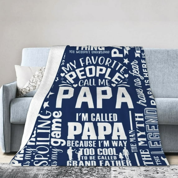 Wijzvio My Favorite People Call Me Papa Throw Blanket Soft Fuzzy Fleece Blanket For Couch Bed Living Room Decoration 60"X50"