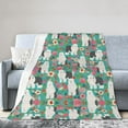 thumbnail image 1 of Wijzvio Old English Sheepdog Dogs Lovers Flower Floral Throw Blanket Soft Fuzzy Fleece Blanket For Couch Bed Living Room Decoration 80"X60", 1 of 9