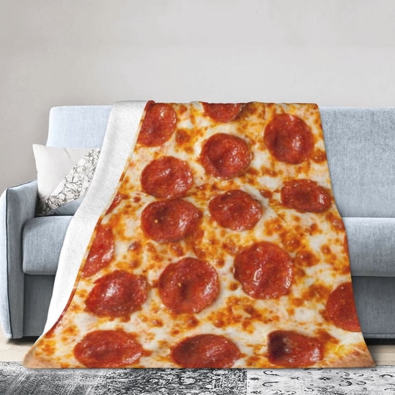 Wijzvio Pizza Throw Blanket Soft Fuzzy Fleece Blanket For Couch Bed Living Room Decoration 80"X60"