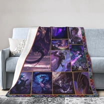 Wijzvio Purple Dragon Throw Blanket Soft Fuzzy Fleece Blanket For Couch Bed Living Room Decoration 40"X30"