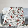 thumbnail image 1 of Wijzvio Red Bird Tree Throw Blanket Soft Fuzzy Fleece Blanket For Couch Bed Living Room Decoration 60"X50", 1 of 9