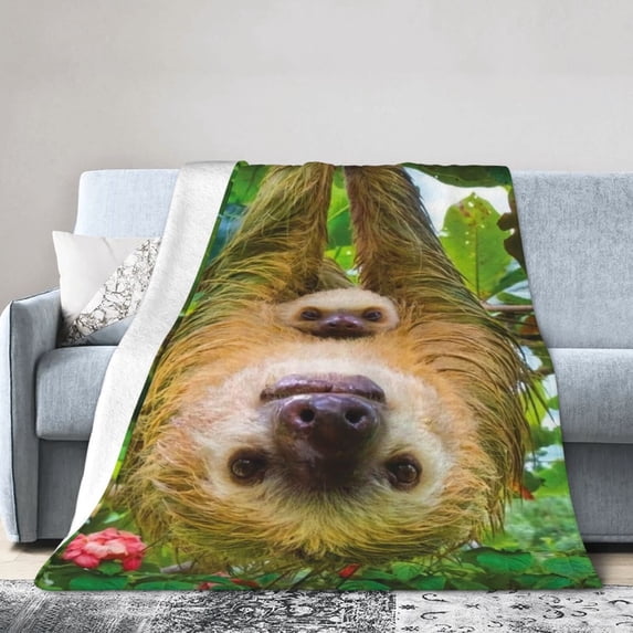 Wijzvio Rstick Sloths Throw Blanket Soft Fuzzy Fleece Blanket For Couch Bed Living Room Decoration 40"X30"