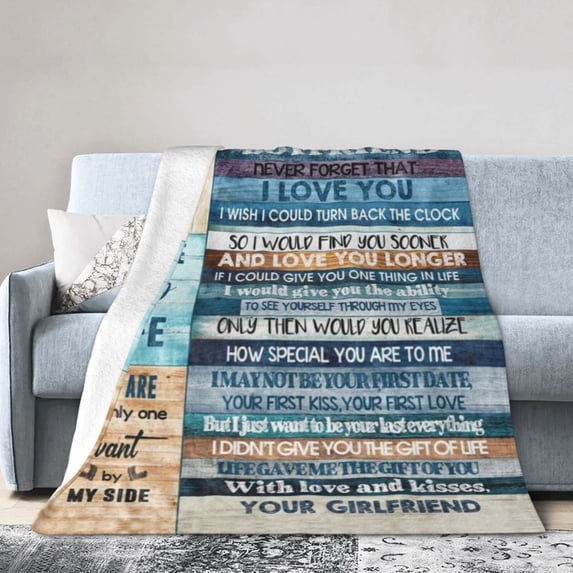 Wijzvio To My Boyfriend Throw Blanket Soft Fuzzy Fleece Blanket For Couch Bed Living Room Decoration 60"X50"