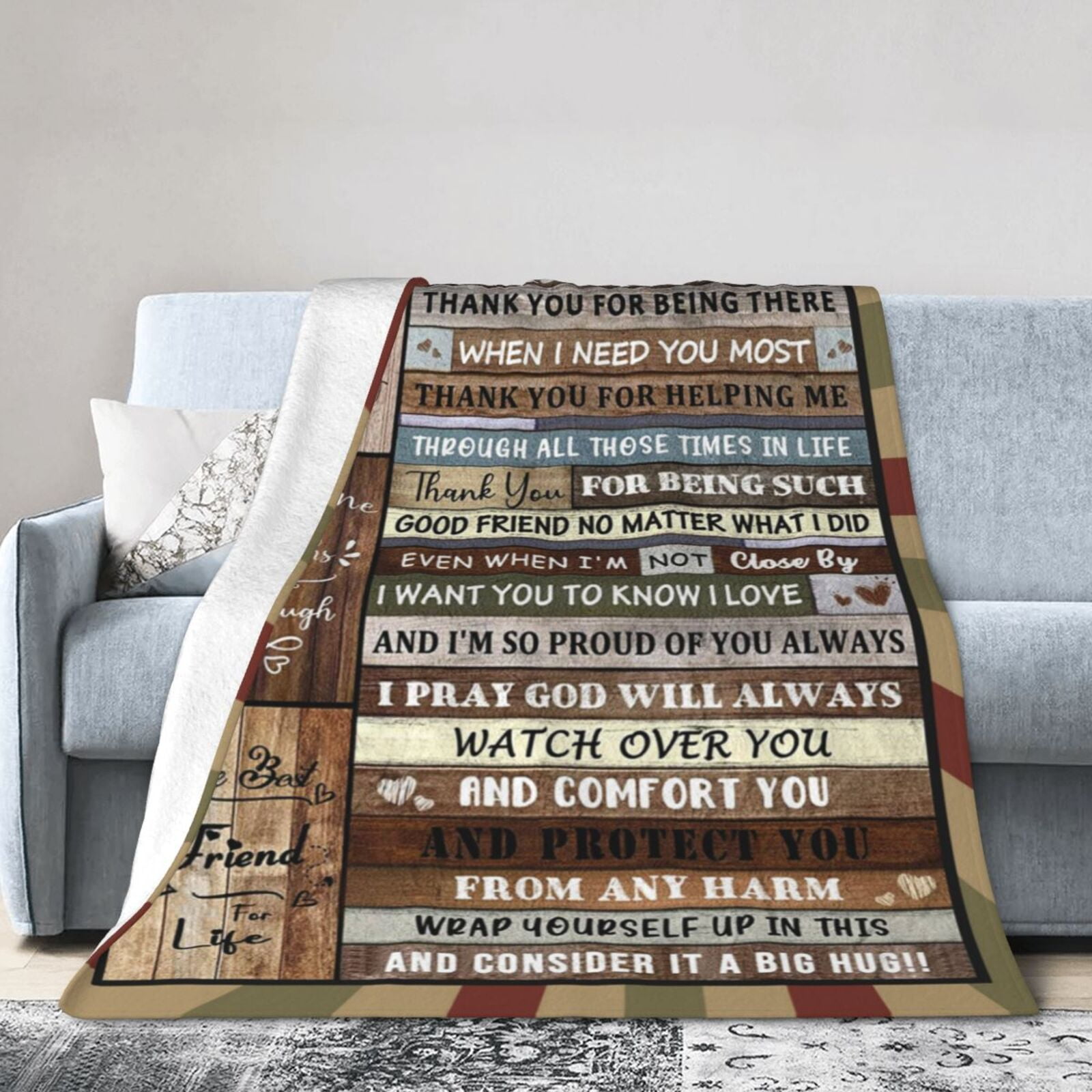 Wijzvio To My Brother Throw Blanket Soft Fuzzy Fleece Blanket For Couch Bed Living Room Decoration 50"X40"