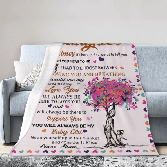 Wijzvio To My Daughter Throw Blanket Soft Fuzzy Fleece Blanket For Couch Bed Living Room Decoration 40"X30"