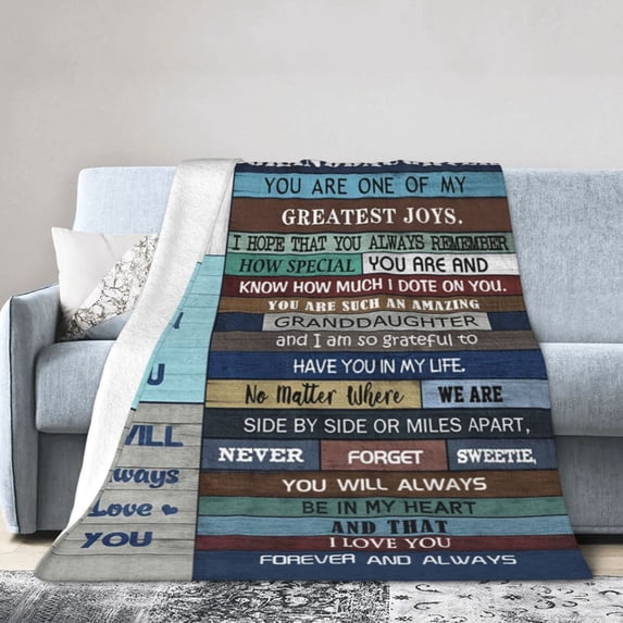 Wijzvio To My Granddaughter Throw Blanket Soft Fuzzy Fleece Blanket For Couch Bed Living Room Decoration 80"X60"
