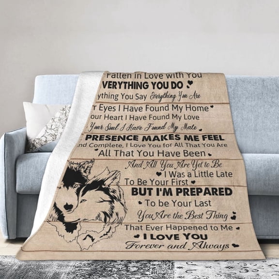 Wijzvio To My Man Throw Blanket Soft Fuzzy Fleece Blanket For Couch Bed Living Room Decoration 60"X50"